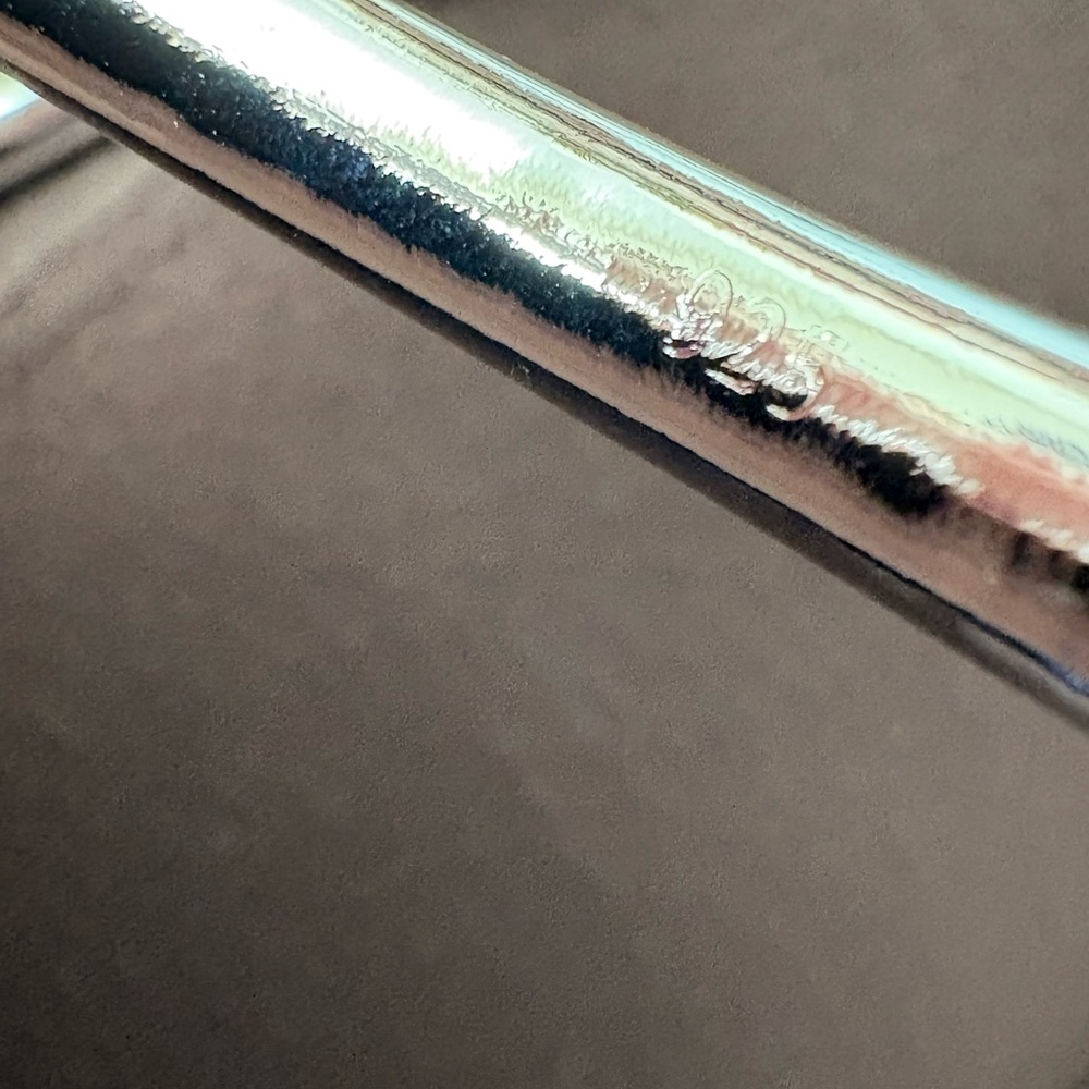 STERLING SILVER DOUBLE RING BANGLE - Picture 5 of 6